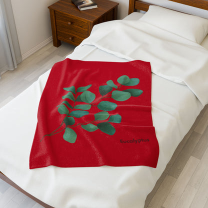 30x40 inch Eucalyptus Velveteen Plush Blanket styled on a single bed