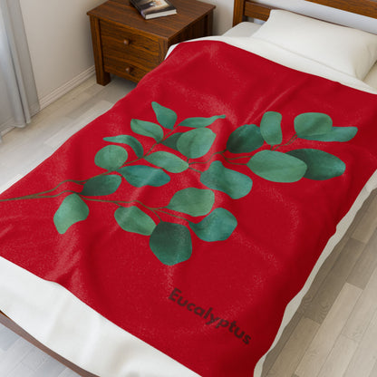 50x60 inch Eucalyptus Velveteen Plush Blanket styled on a single bed