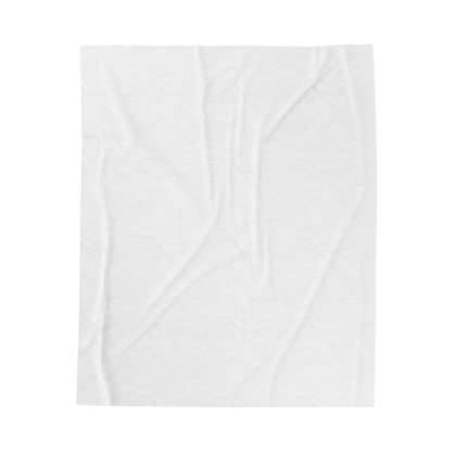 Plain white back side of the Eucalyptus Velveteen Plush Blanket