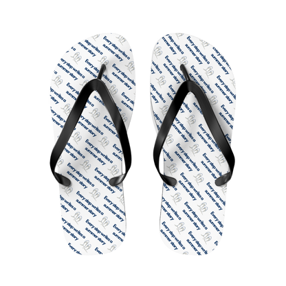 Footprints in the Sand flip flops with minimalist design