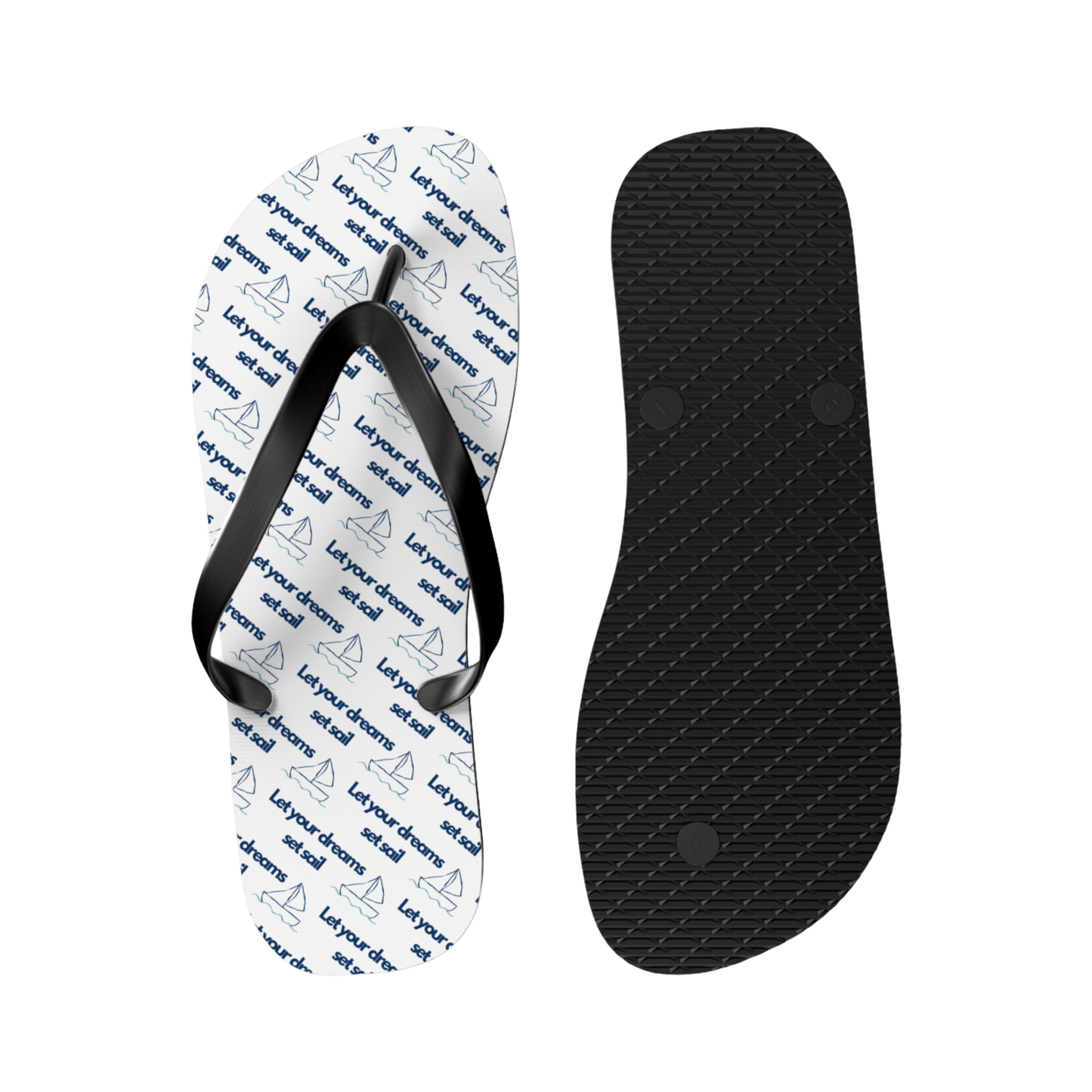 Top and bottom view of summer flip flops with soft suede cover and anti-slip sole