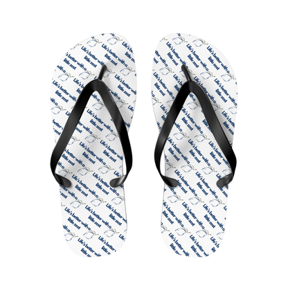 Zest & Rest flip flops featuring lemon motif