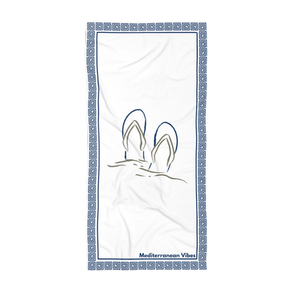 “Footprints in the Sand” beach towel – absorbent, lightweight, and ideal for poolside or seaside