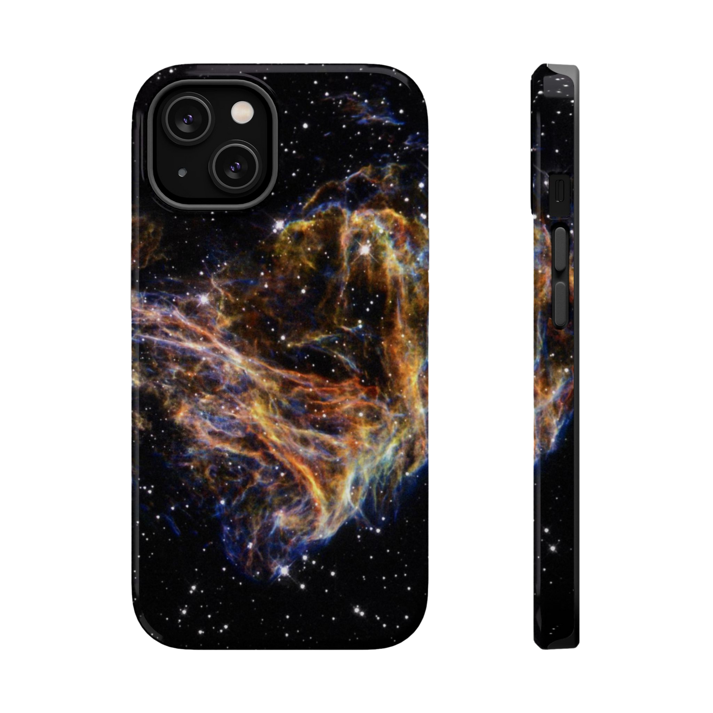 Glossy phone case featuring Celestial Fireworks nebula explosion