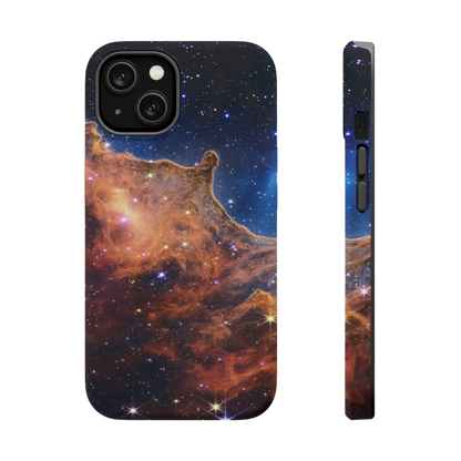 Matte Cosmic Cliffs phone case with star-forming region image