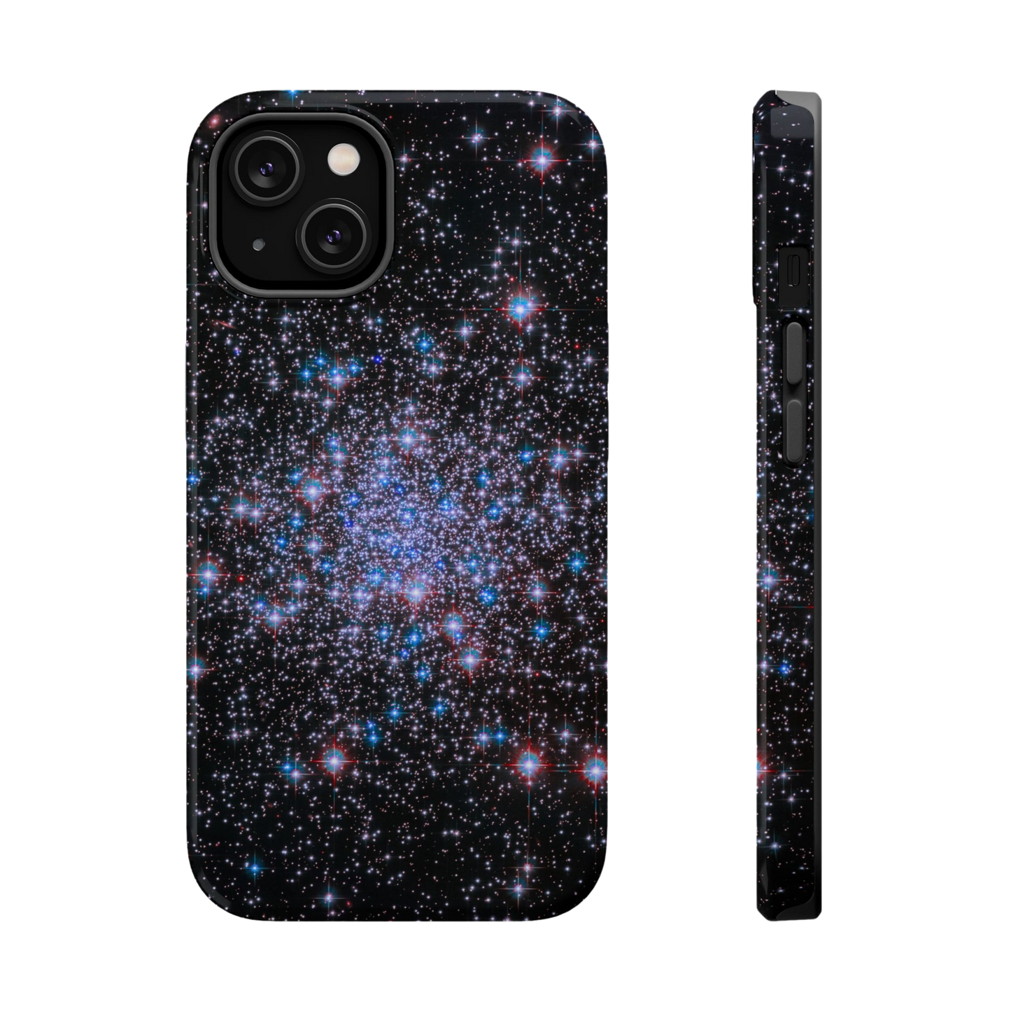 Glossy Stars Sparkle phone case with globular cluster detail