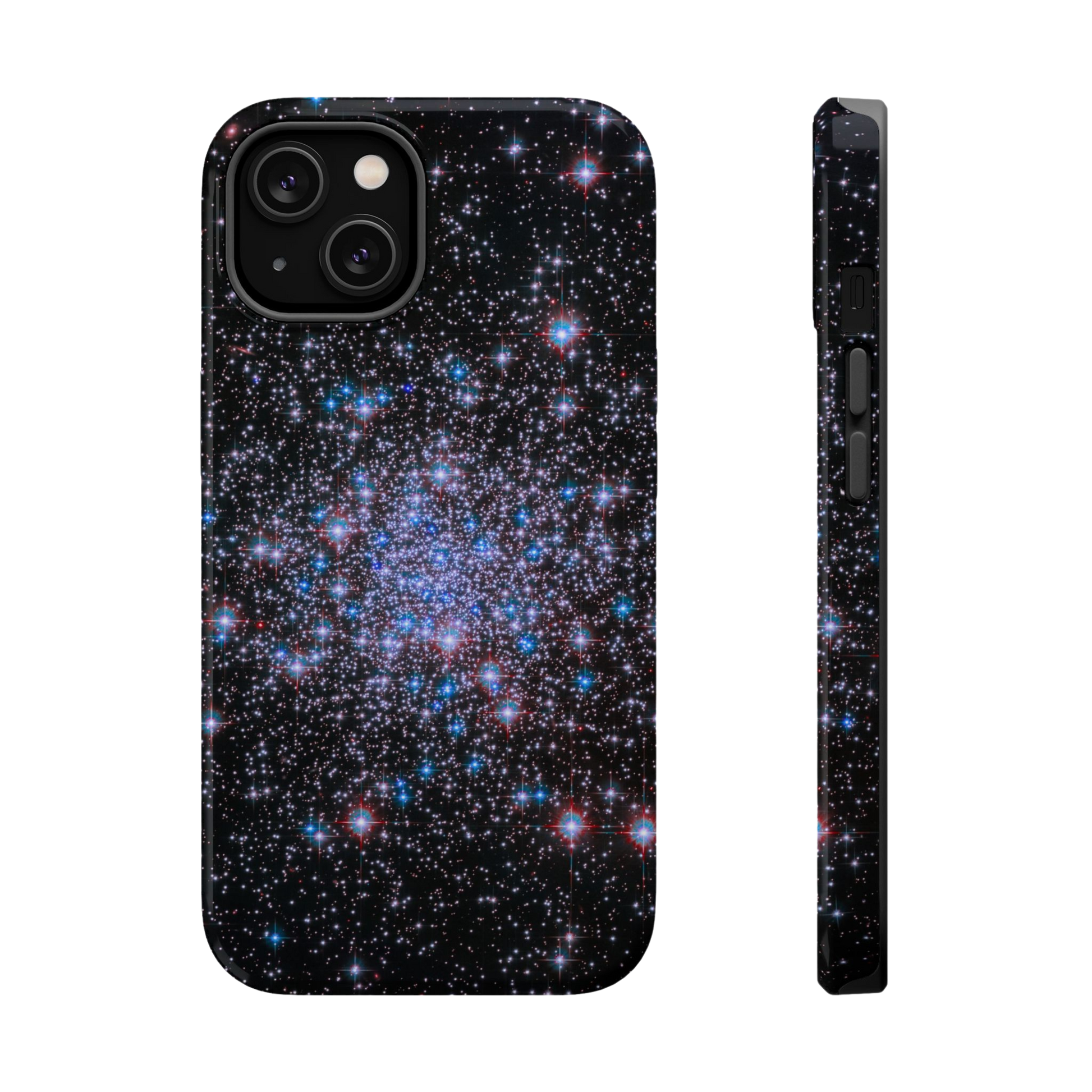 Glossy Stars Sparkle phone case with globular cluster detail