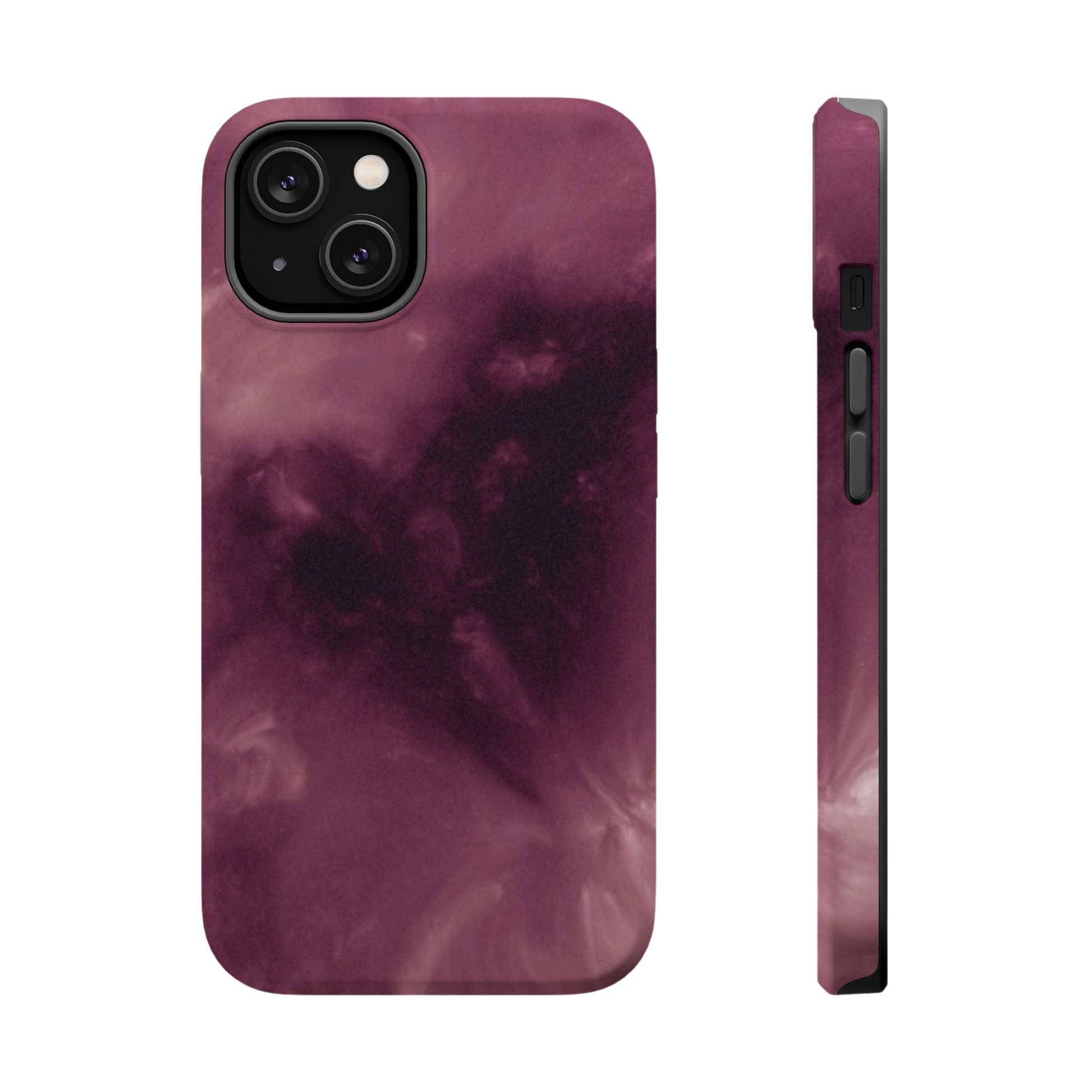 Matte phone case with Sun Love design and solar texture