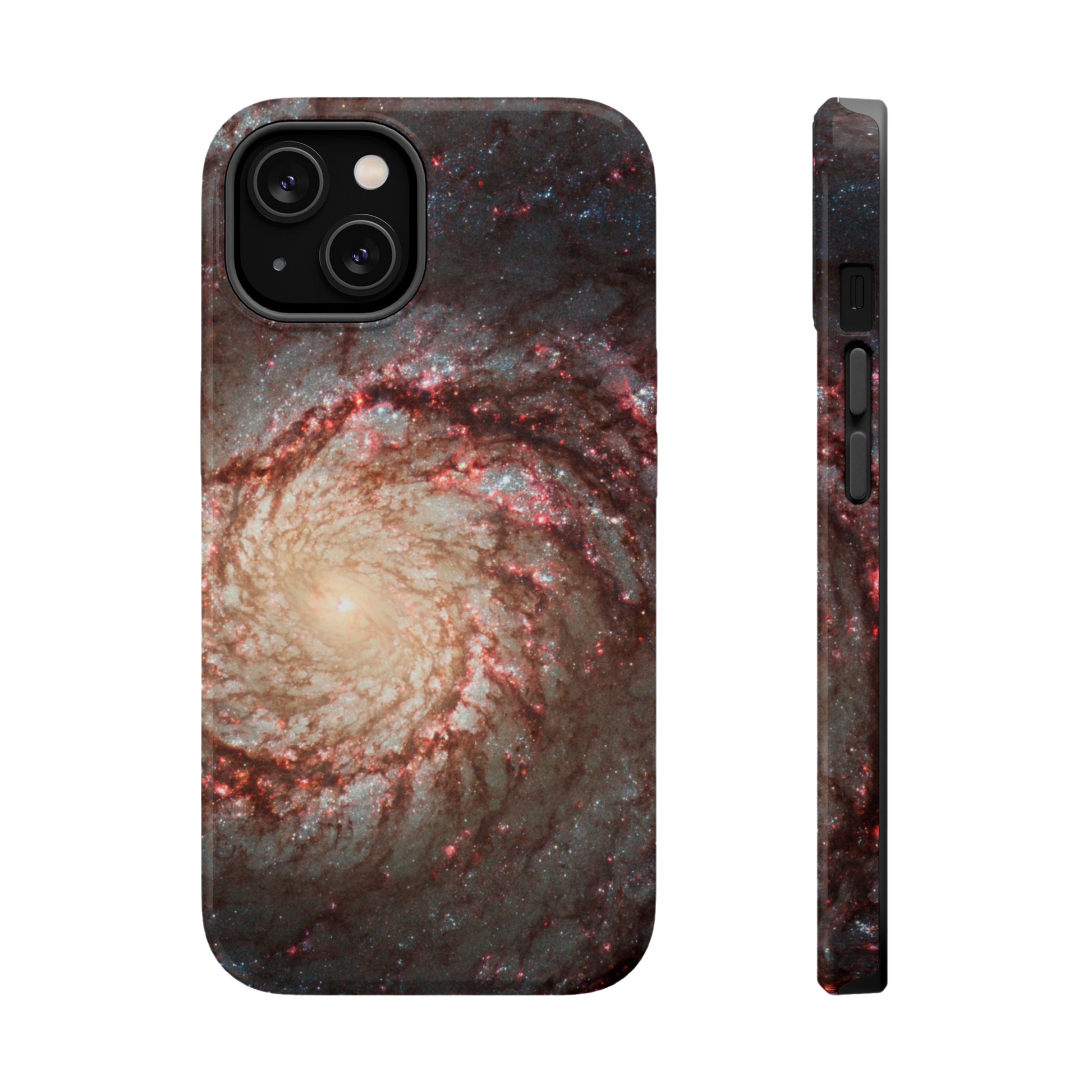 Glossy Whirlpool Galaxy phone case with spiral galaxy print