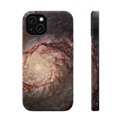 Glossy Whirlpool Galaxy phone case with spiral galaxy print