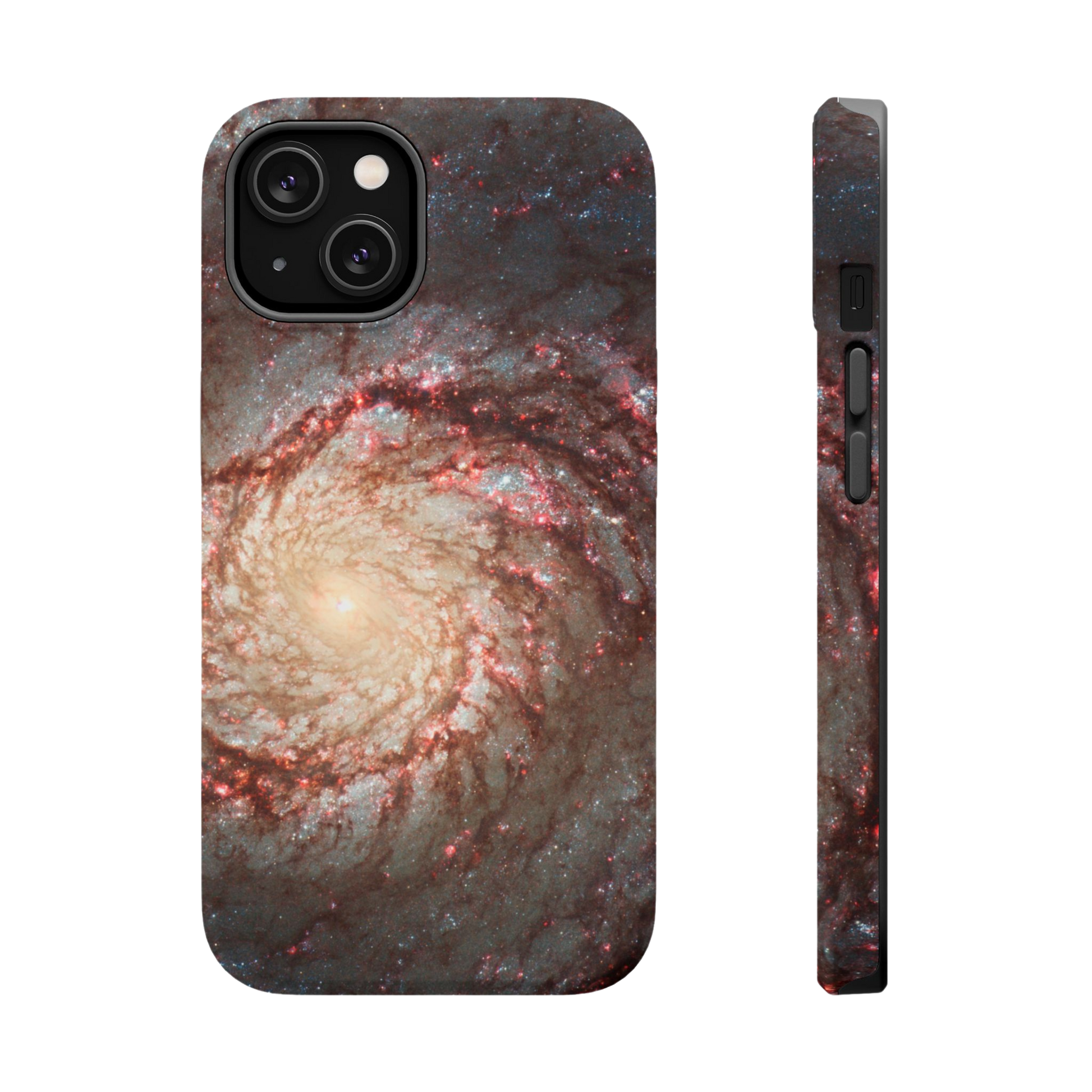 Matte Whirlpool Galaxy case with deep space spiral design