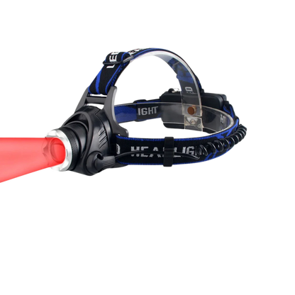 Rechargeable LED headlamp with red, green, and UV modes for stargazing and astronomy