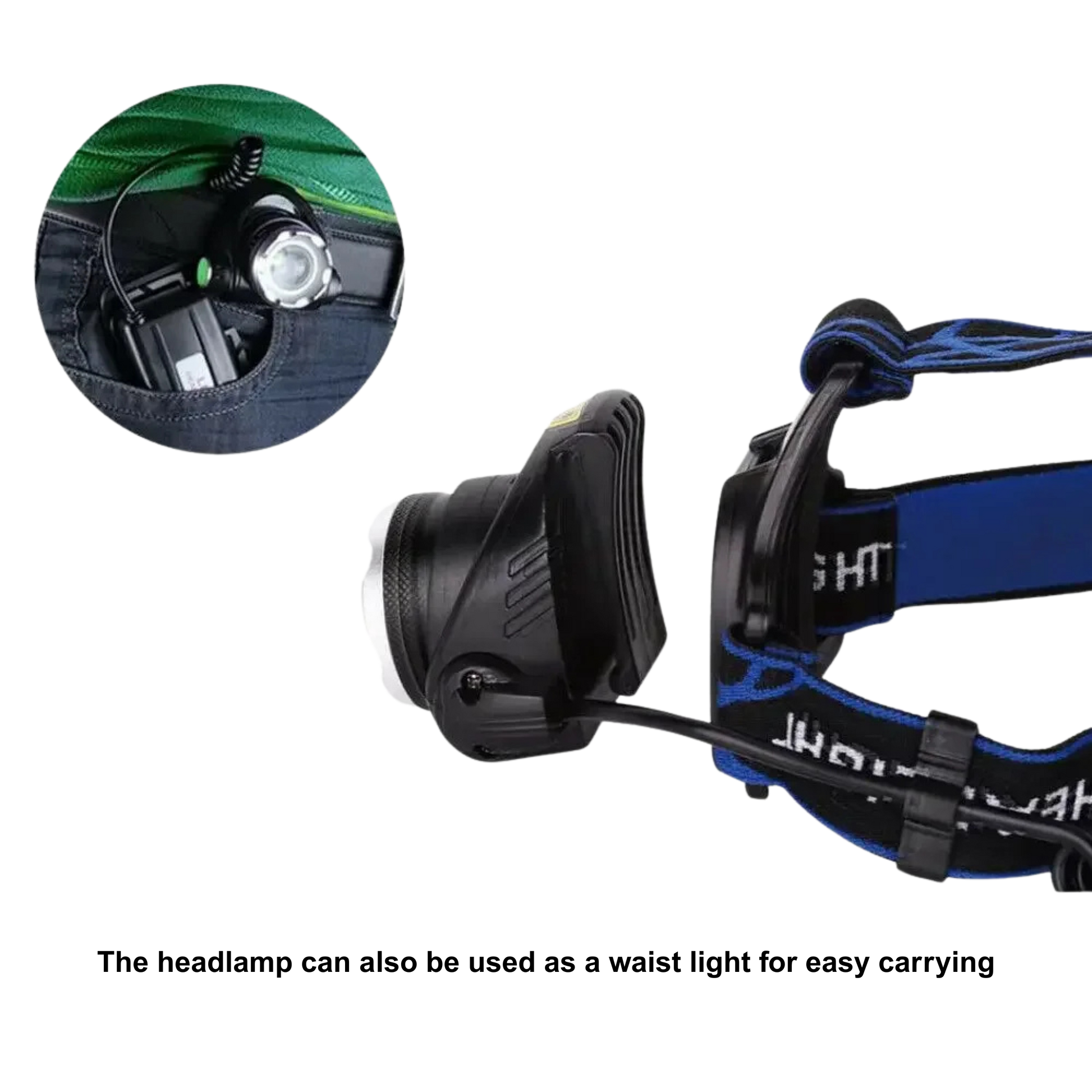 LED headlamp worn as a waist lamp for hands-free lighting versatility