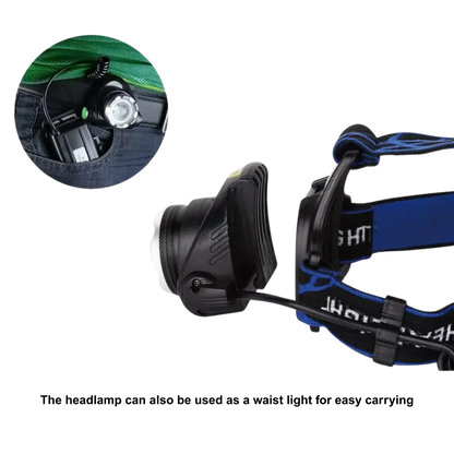 LED headlamp worn as a waist lamp for hands-free lighting versatility