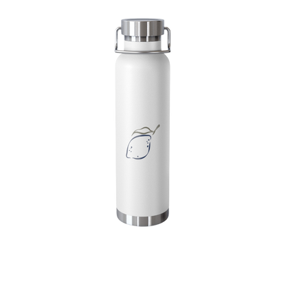 Copper insulated water bottle – 22oz with Mediterranean Vibes design on front