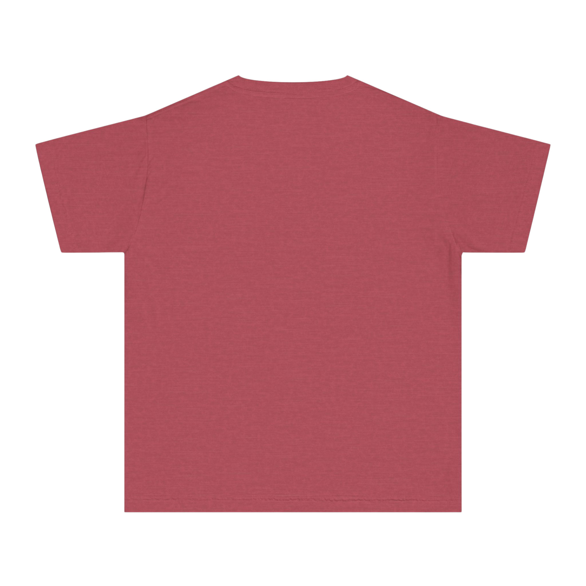 Crimson youth tee – blank back view
