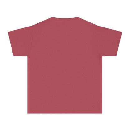 Crimson youth tee – blank back view