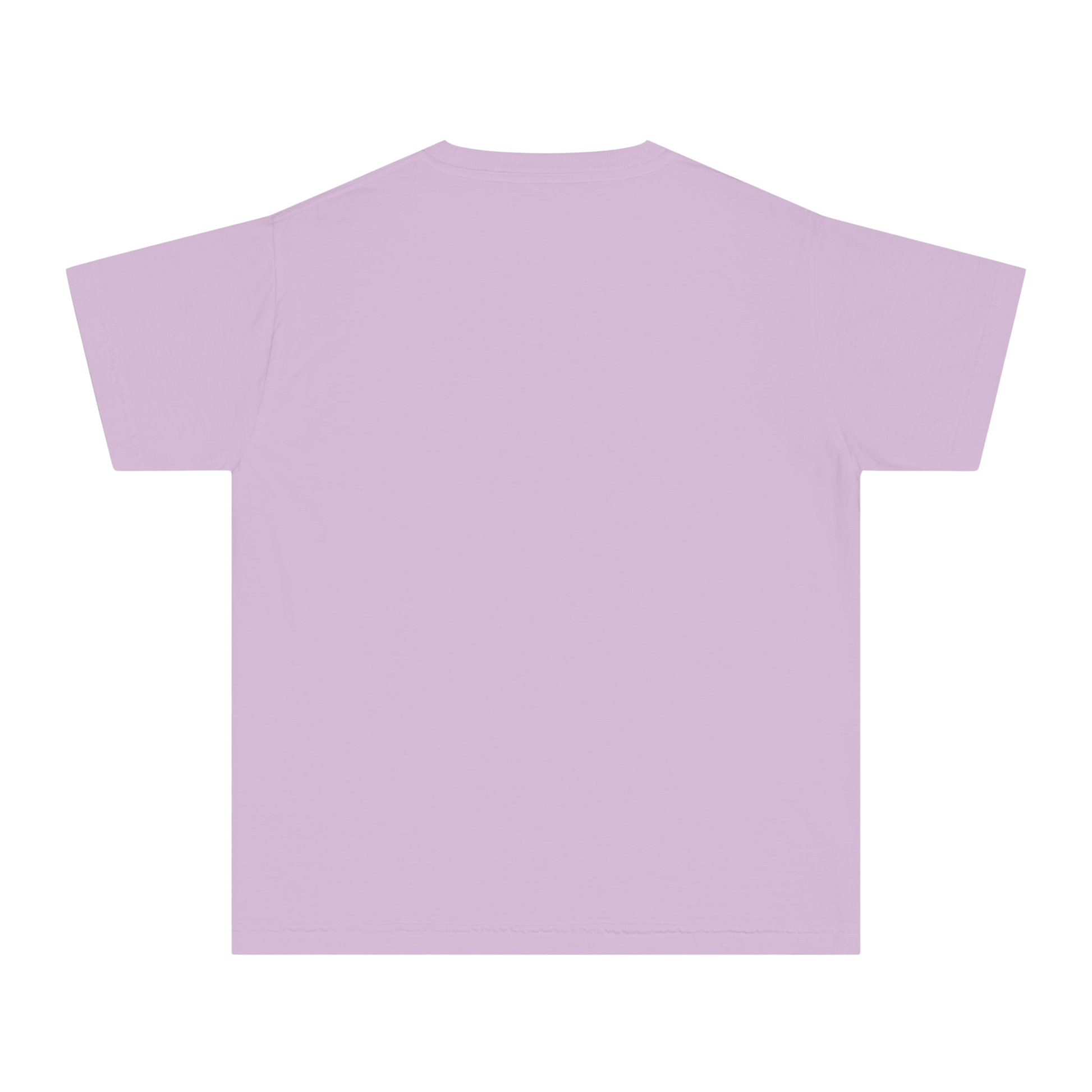 Orchid youth tee – blank back view