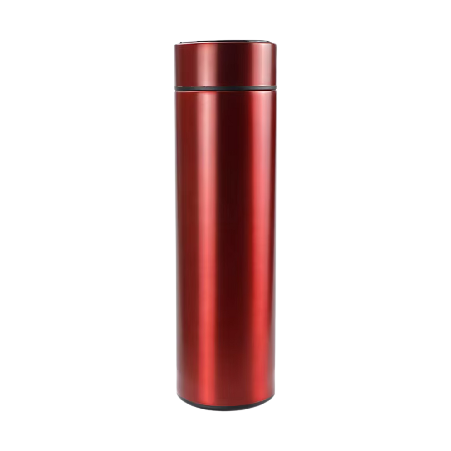 Metallic red digital LED thermos bottle