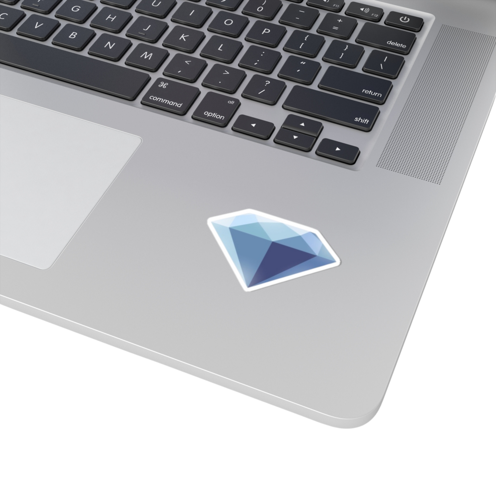 2x2 inch Diamond sticker on a laptop – subtle strength with sparkle
