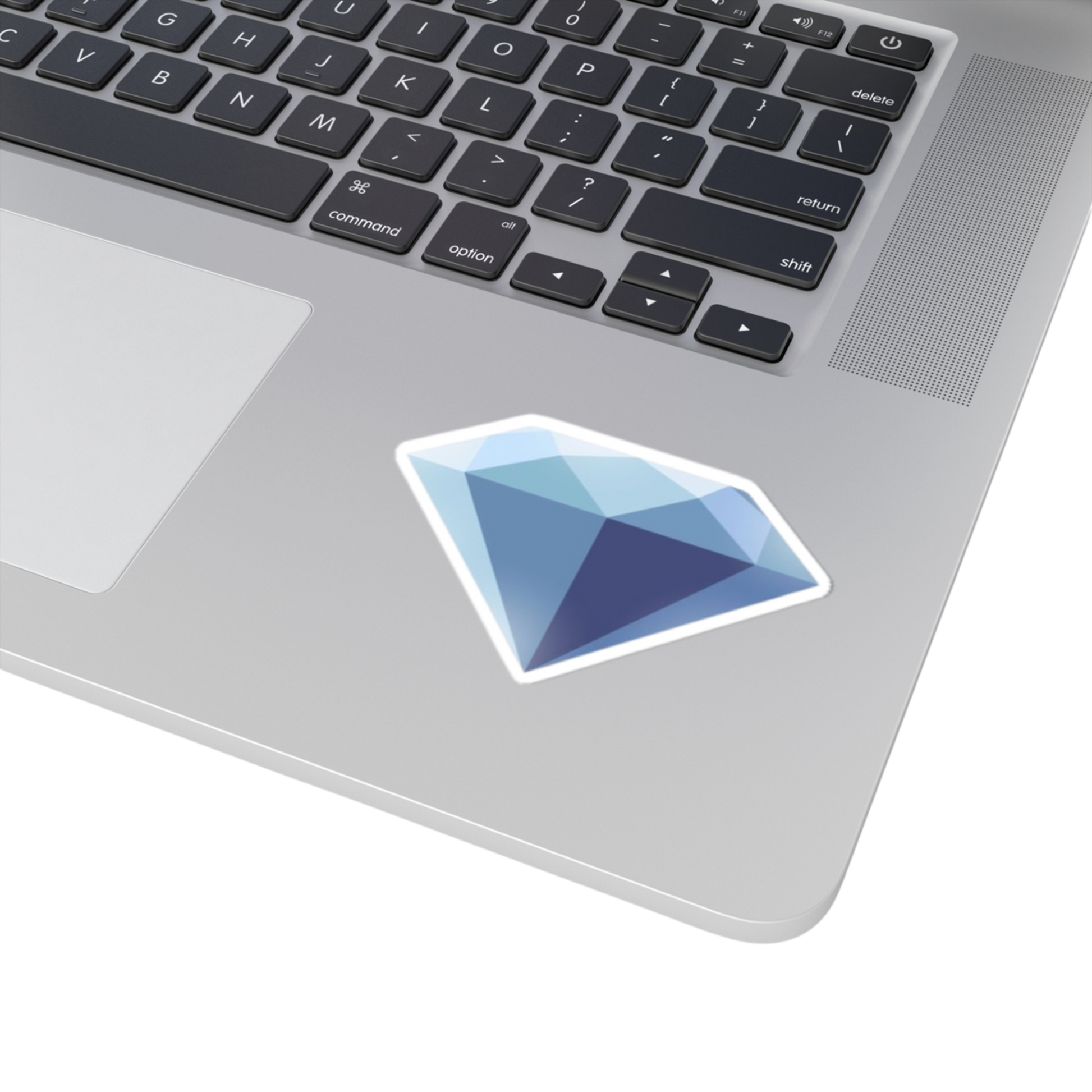 3x3 inch Diamond sticker on a laptop – resilient and radiant