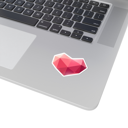 2x2 inch Heart sticker on a laptop – small and subtle with warm meaning