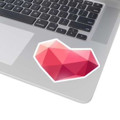 4x4 inch Heart sticker on a laptop – kind and caring energy for your workspace
