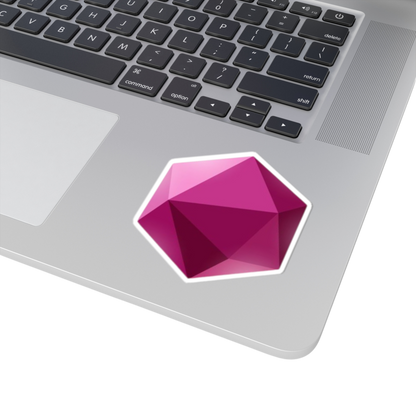 3x3 inch Hexagon sticker on a laptop – perfectly balanced and bright