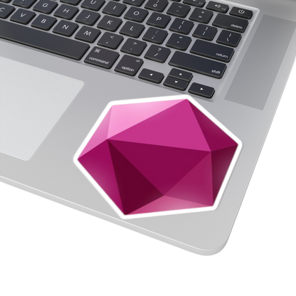 4x4 inch Hexagon sticker on a laptop – bold display of logic and order