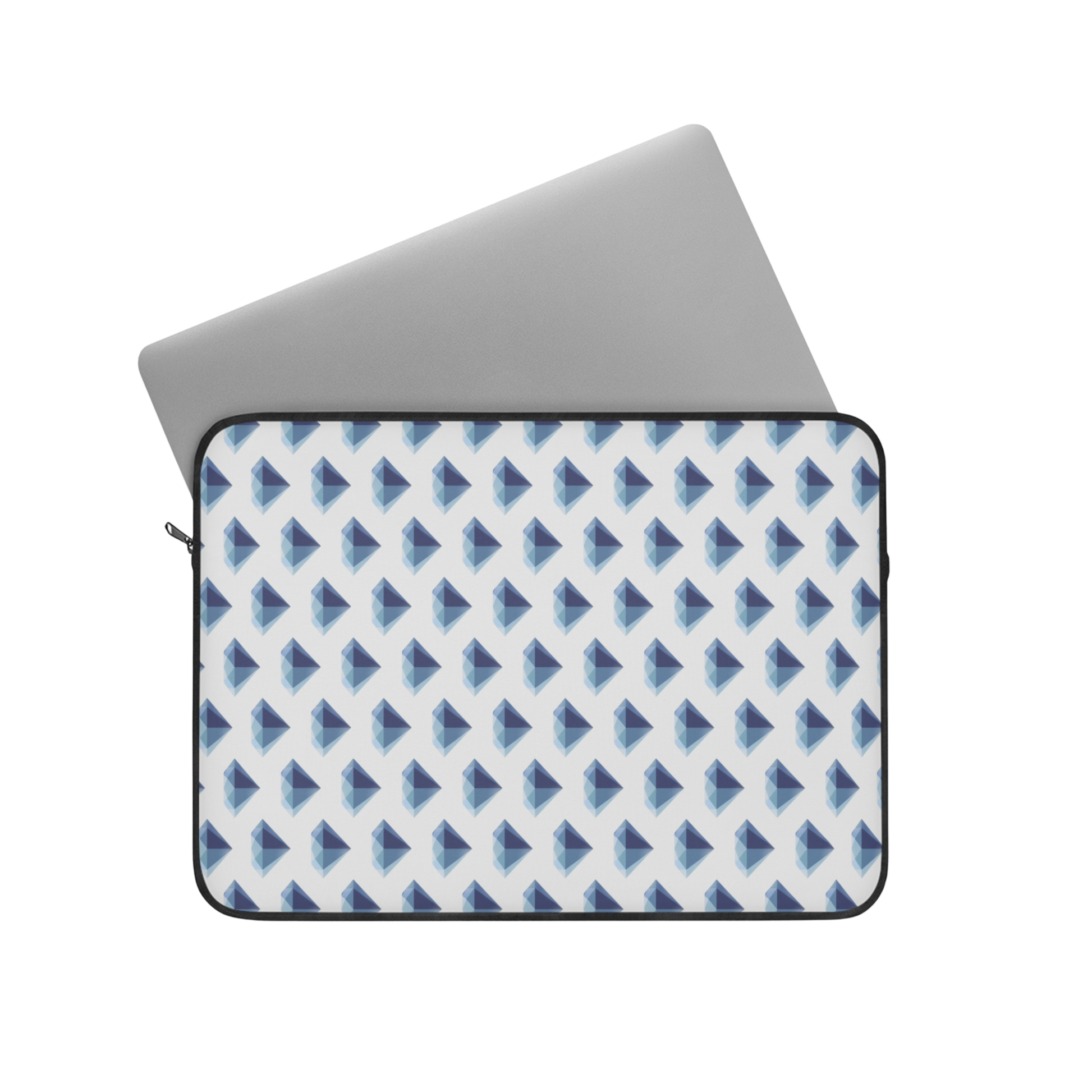Diamond gem 15" laptop sleeve with laptop partially inserted