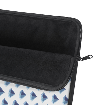 Close-up of Diamond gem laptop sleeve zipper and soft interior