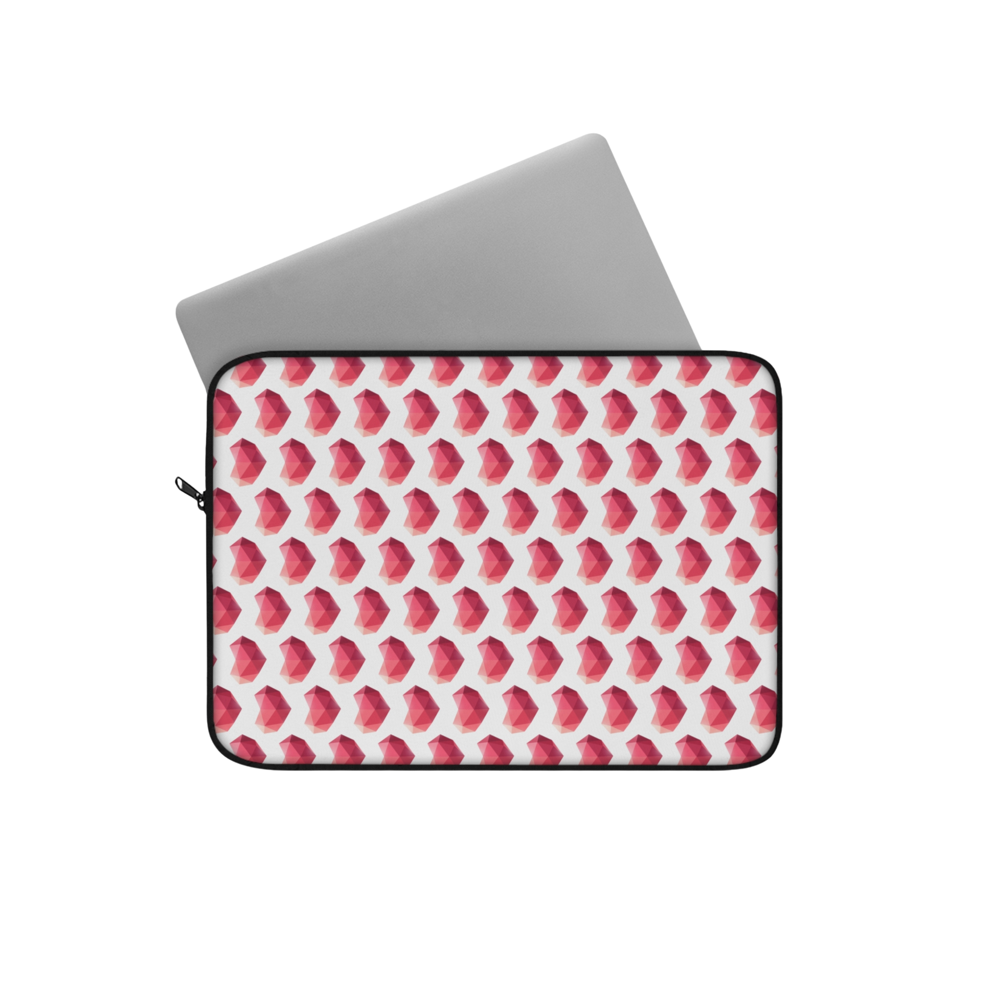 Heart gem 12" laptop sleeve with laptop partially inserted