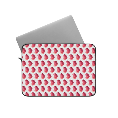 Heart gem 13" laptop sleeve with laptop partially inserted