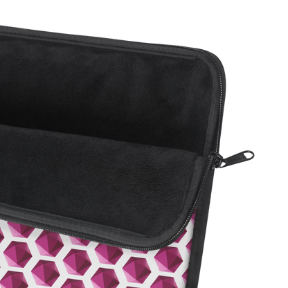 Close-up of Hexagon gem laptop sleeve zipper and soft interior