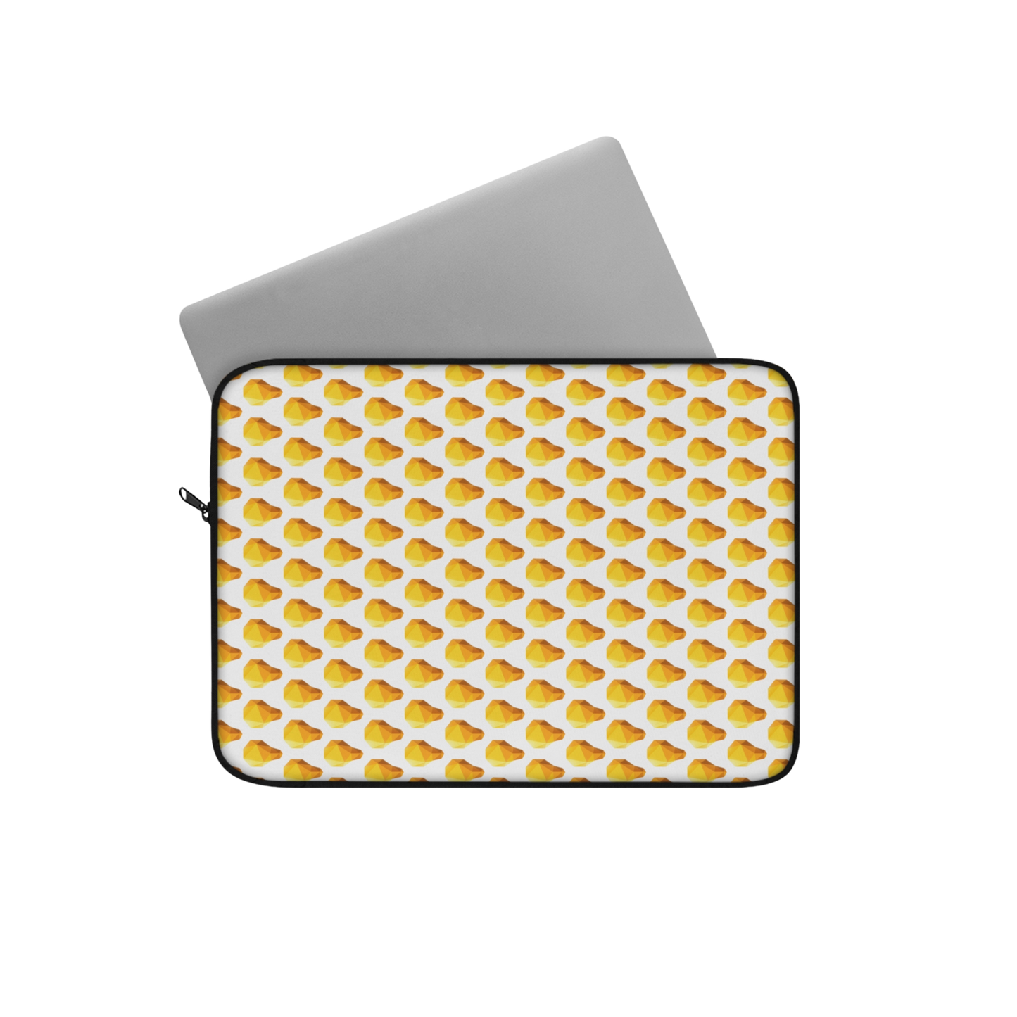 Lightbulb gem 12" laptop sleeve with laptop partially inserted