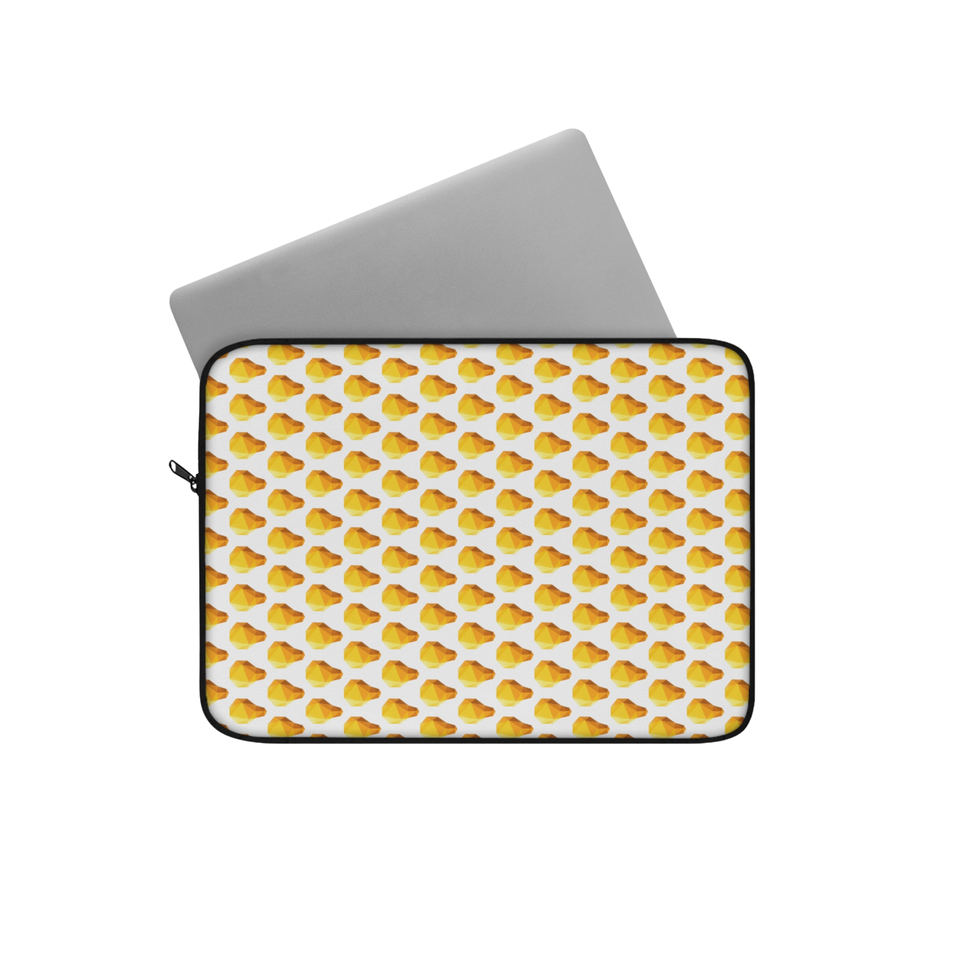 Lightbulb gem 12" laptop sleeve with laptop partially inserted