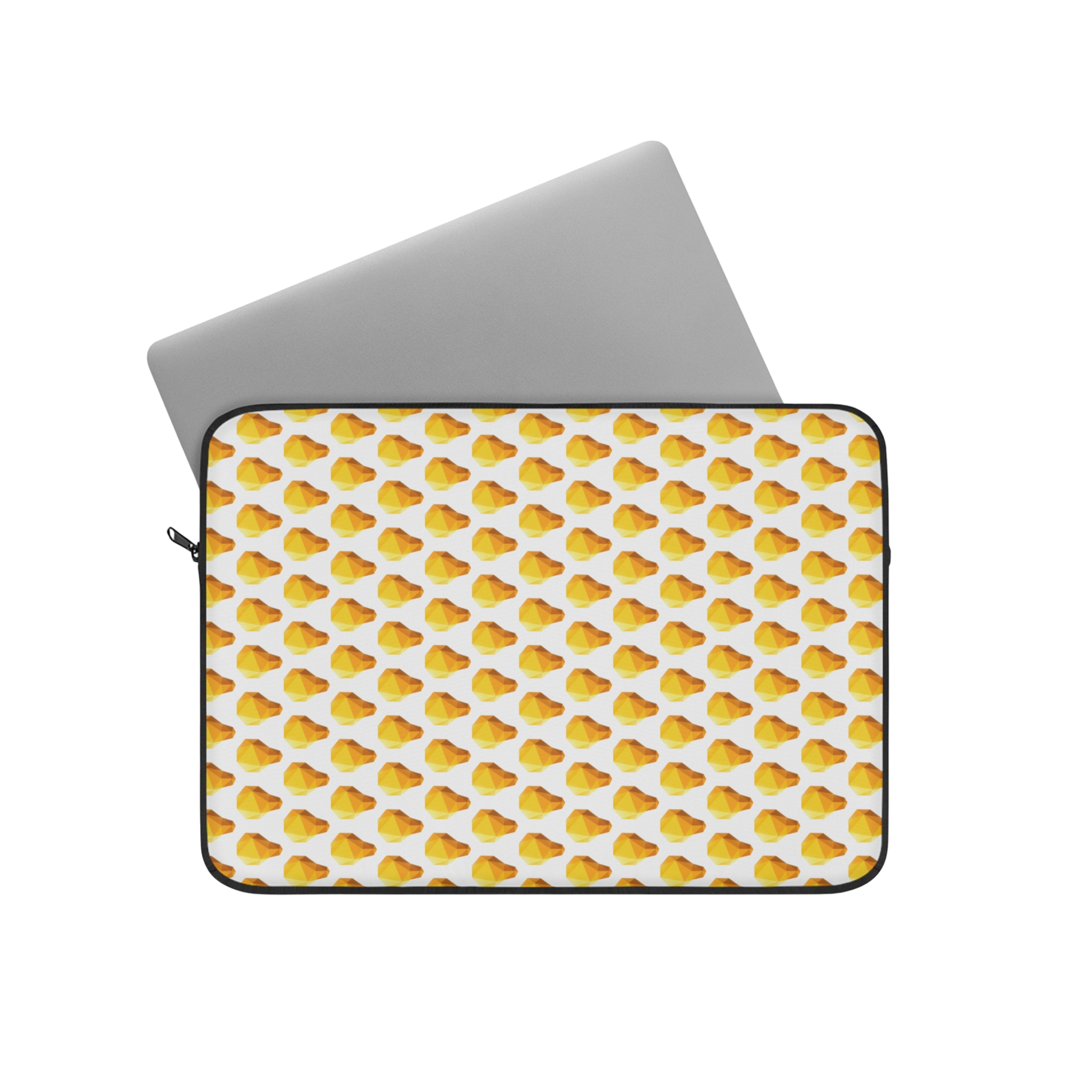 Lightbulb gem 13" laptop sleeve with laptop partially inserted