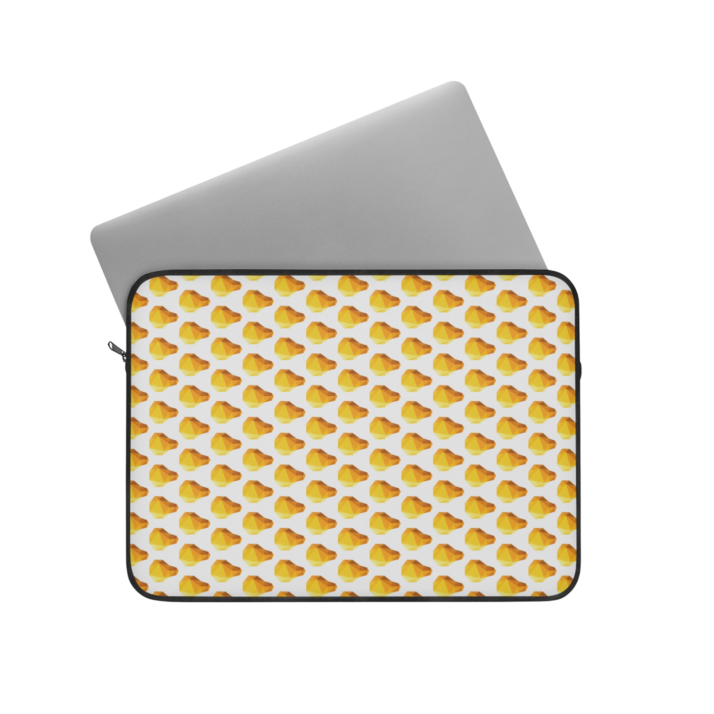 Lightbulb gem 15" laptop sleeve with laptop partially inserted