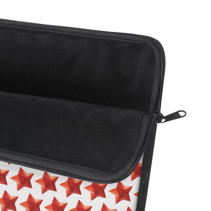 Close-up of Star gem laptop sleeve zipper and soft interior