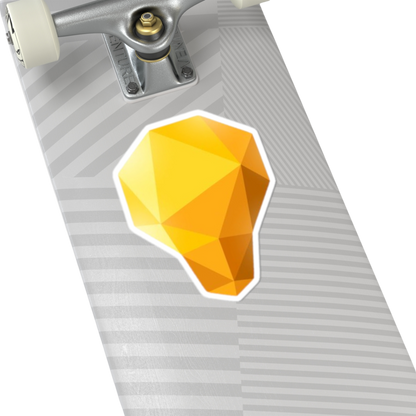 6x6 inch Lightbulb sticker on a skateboard – ride with ideas that shine