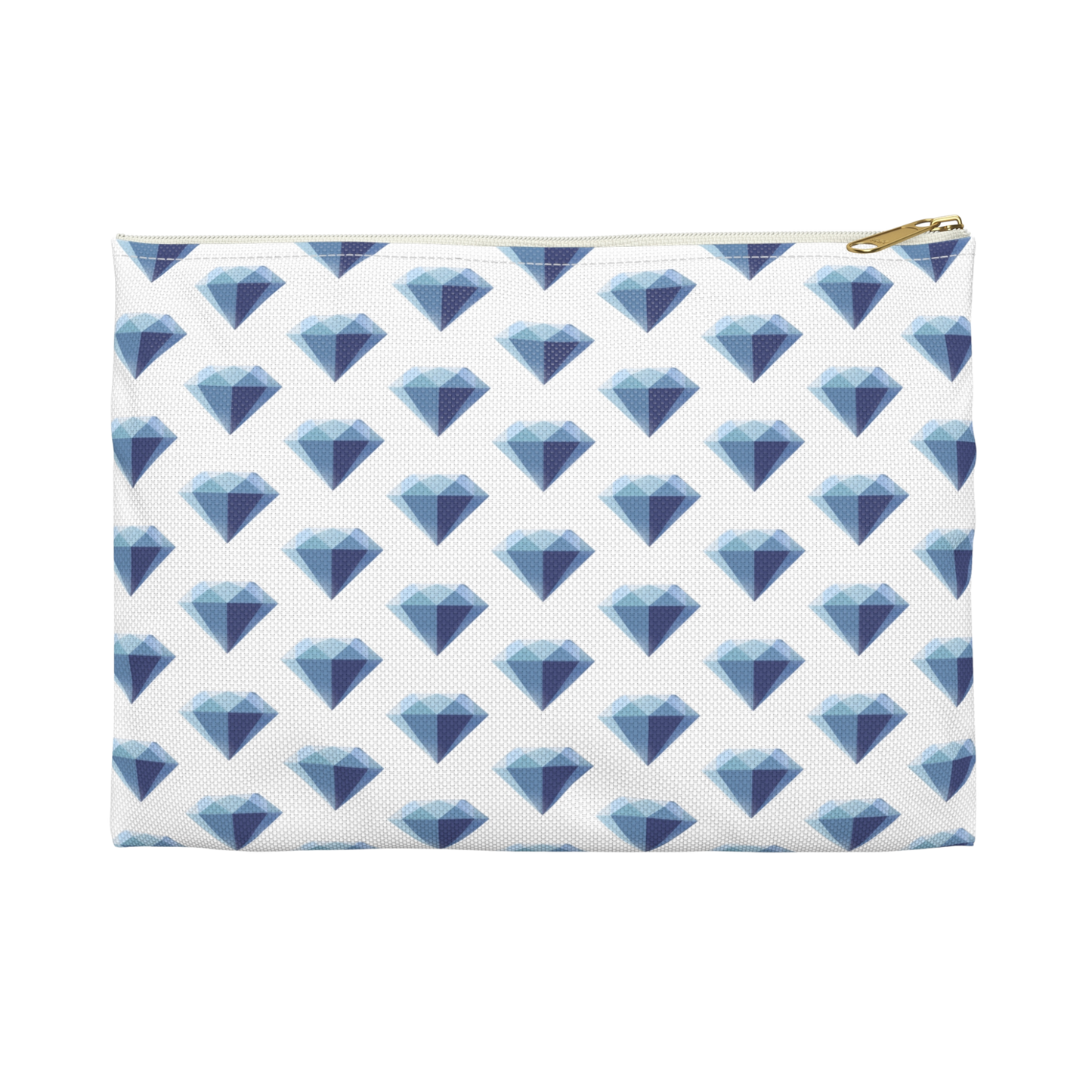 Side view of School Gems pencil bag with Diamond design