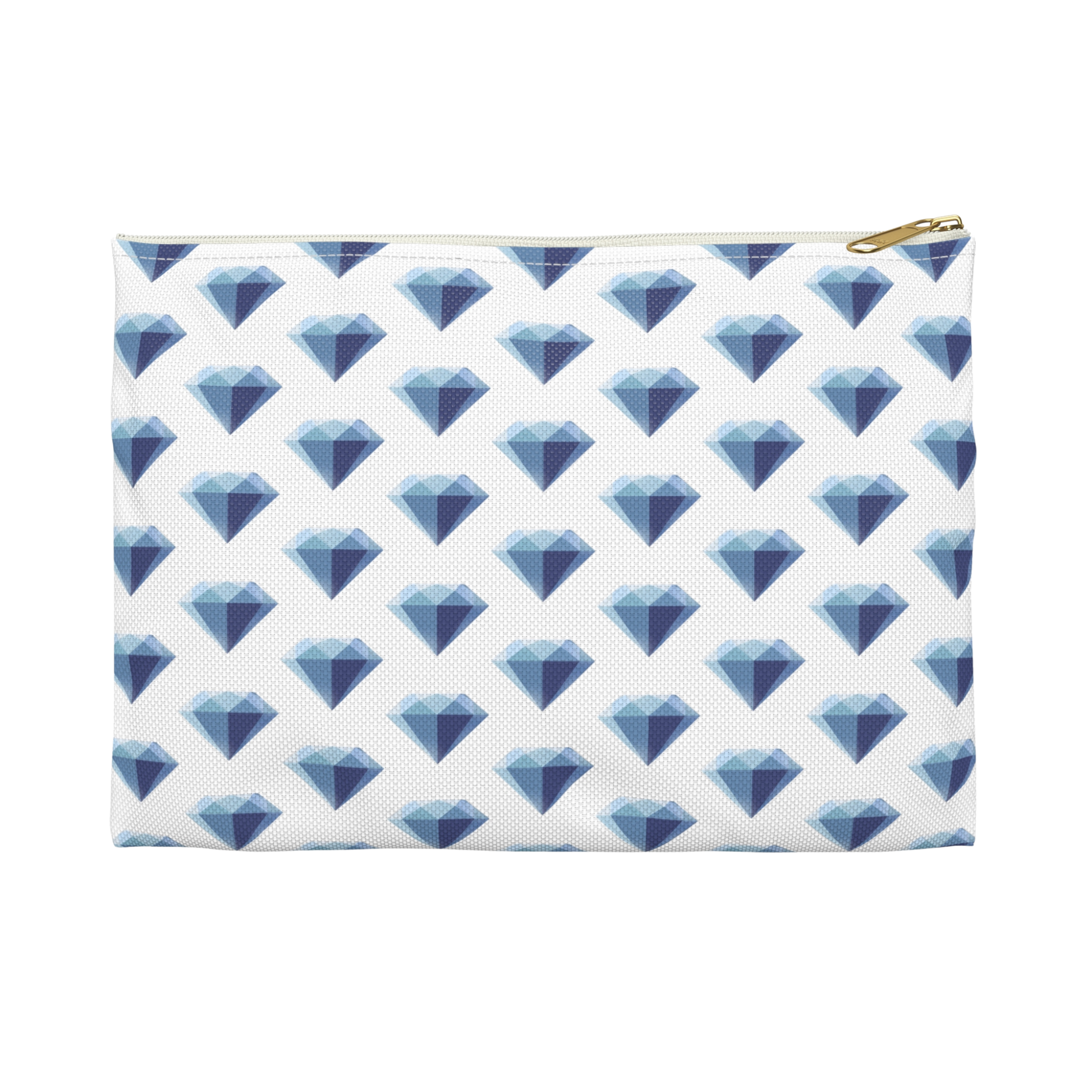 Side view of School Gems pencil bag with Diamond design