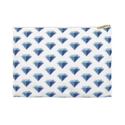 Side view of School Gems pencil bag with Diamond design