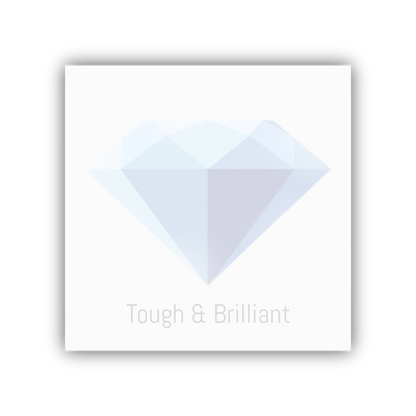Diamond gem Post-it Note with “Tough & Brilliant” slogan