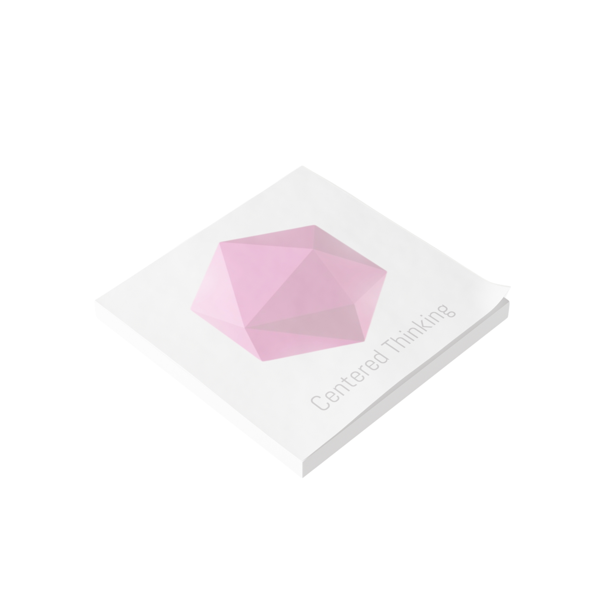 Hexagon gem Post-it pad stack, “Centered Thinking” design