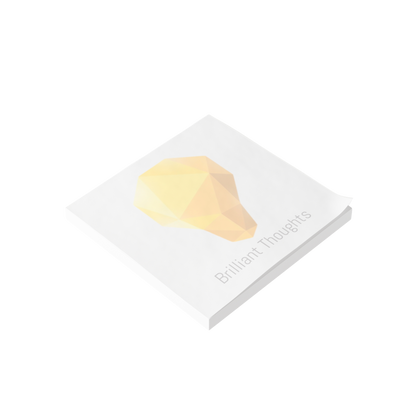 Lightbulb gem Post-it pad stack, “Brilliant Thoughts” design