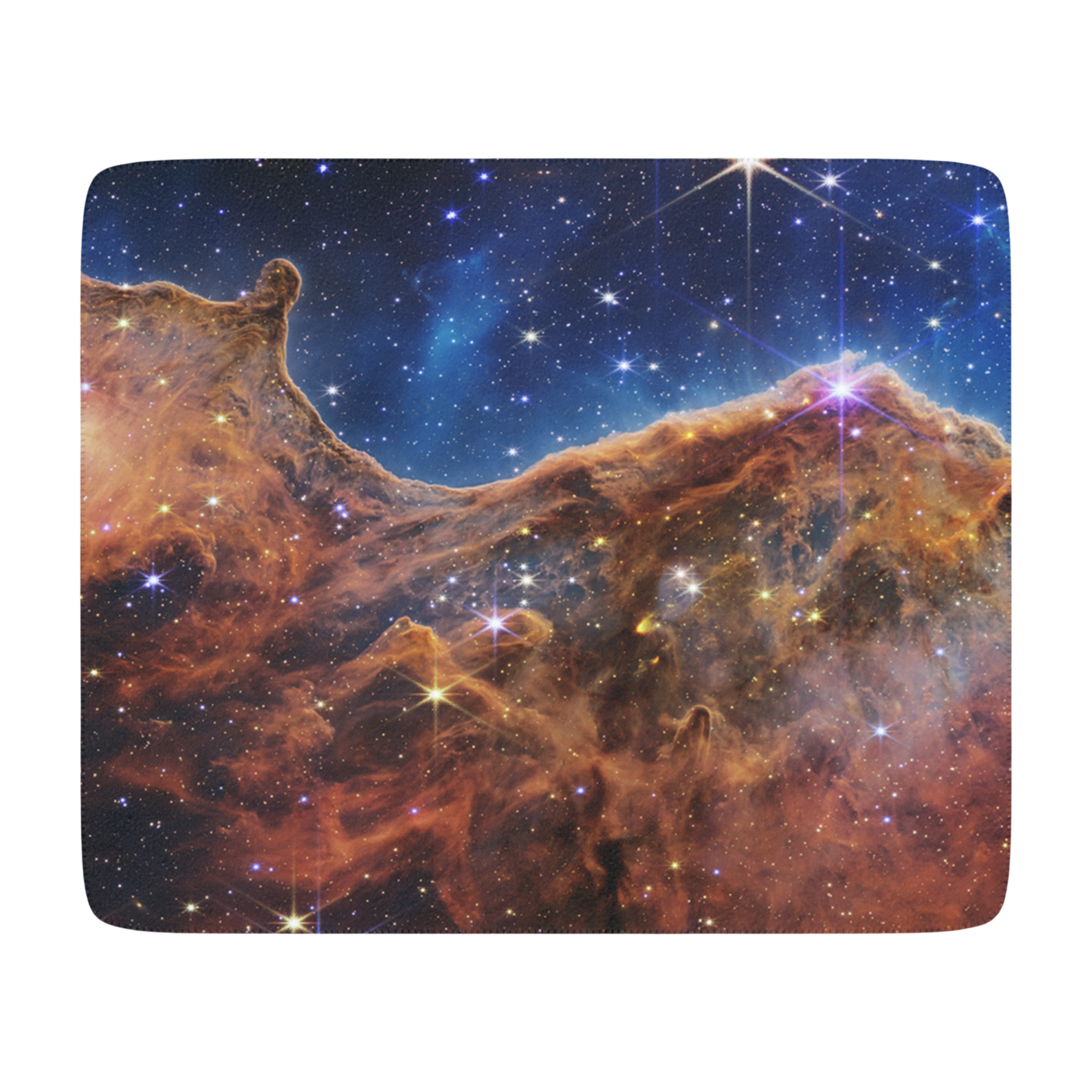 60x50 sherpa blanket with Cosmic Cliffs nebula view