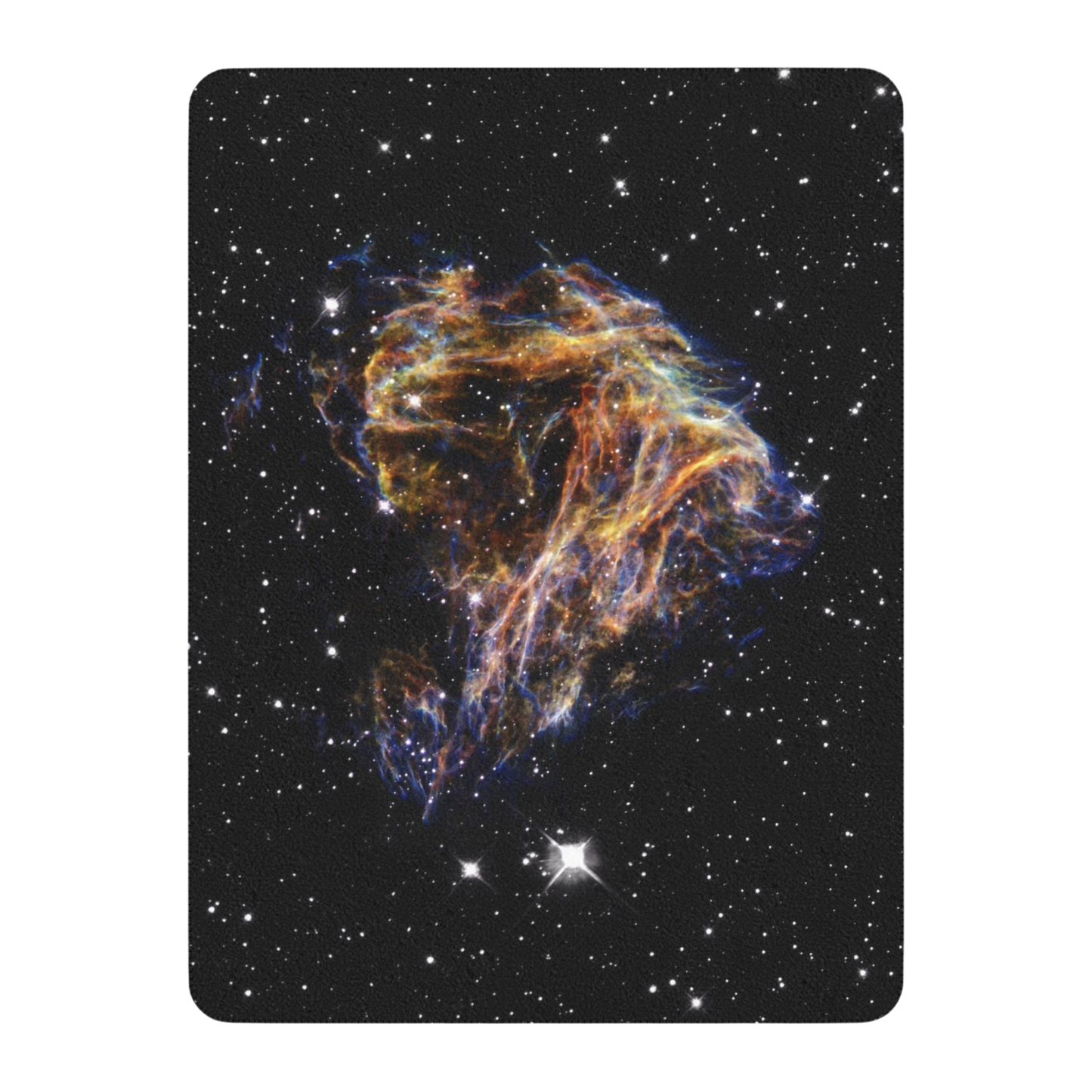 60x80 sherpa blanket with Celestial Fireworks print