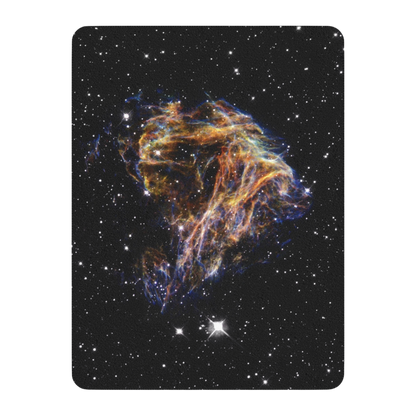 60x80 sherpa blanket with Celestial Fireworks print
