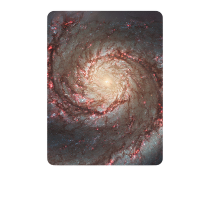 Tan sherpa blanket with galaxy design on front